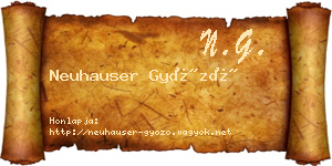 Neuhauser Győző névjegykártya