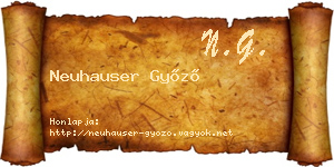 Neuhauser Győző névjegykártya